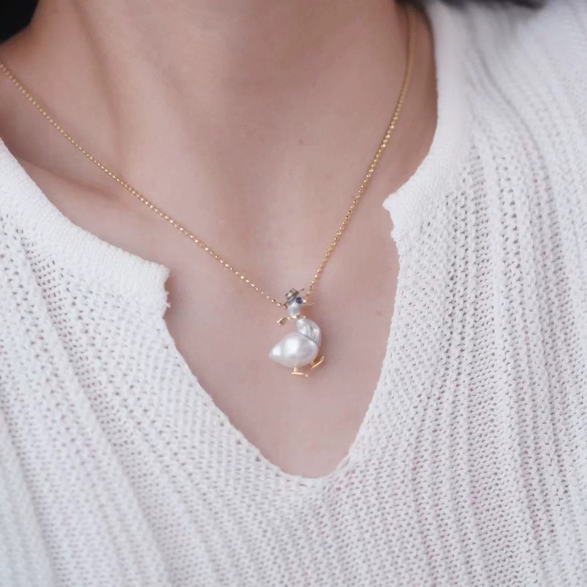 S925 sterling silver Cute Little Duck Pendant setting (P041)