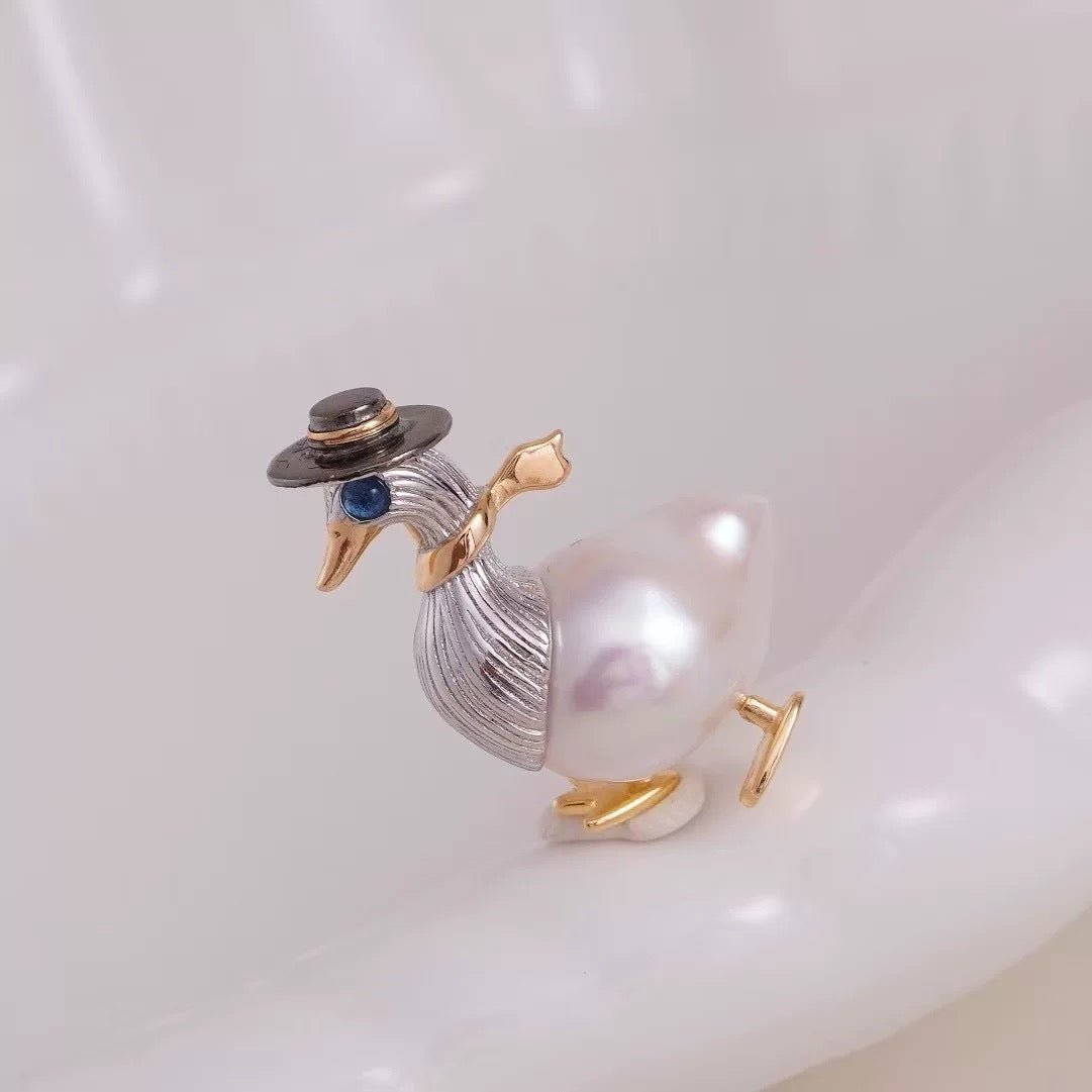 S925 sterling silver Cute Little Duck Pendant setting (P041)
