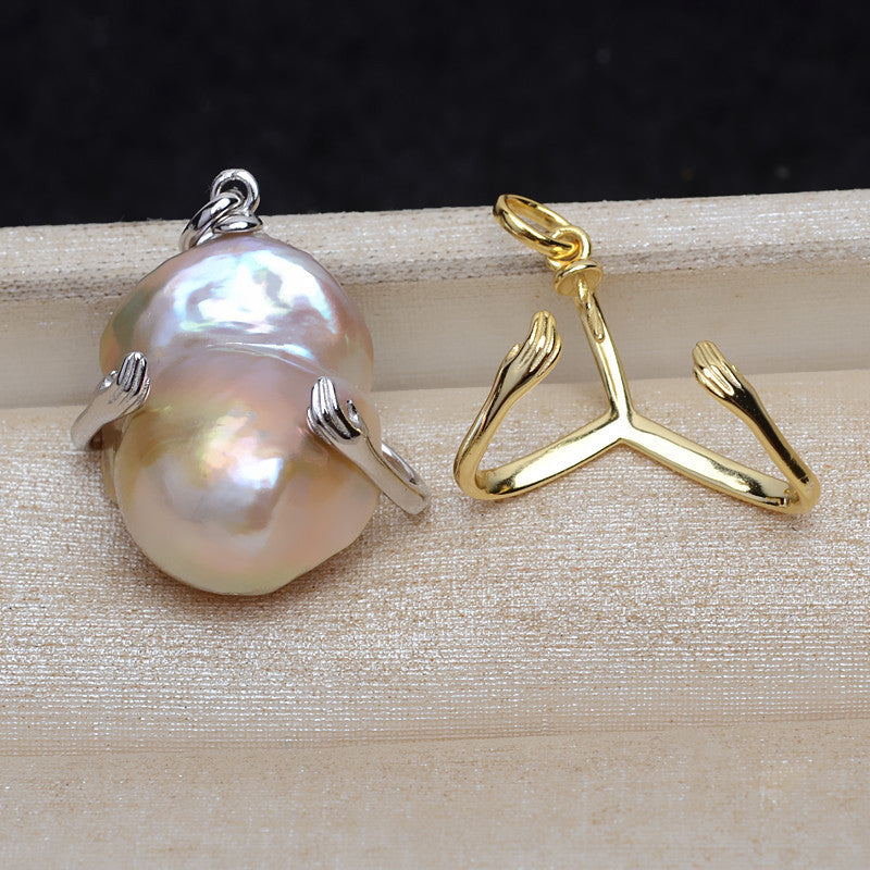 (PS001) S925 sterling silver pendant baroque setting for legendary pearls