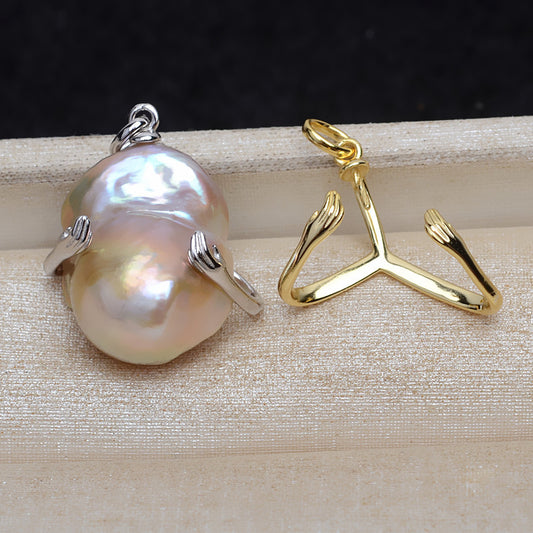 (PS001) S925 sterling silver pendant baroque setting for legendary pearls