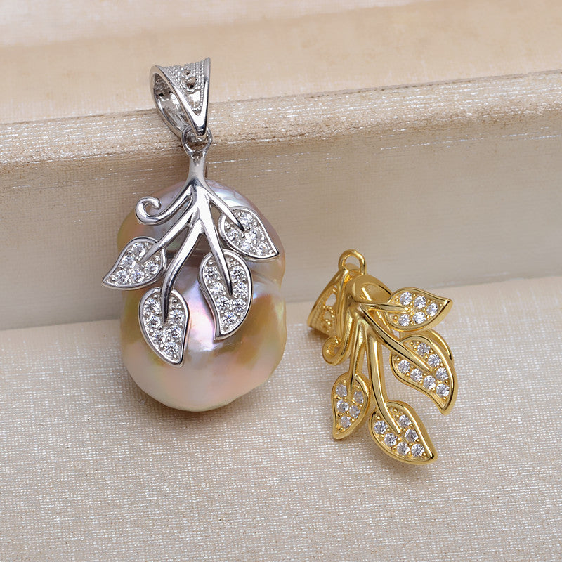 S925 sterling silver pendant baroque setting for legendary pearls (B23)