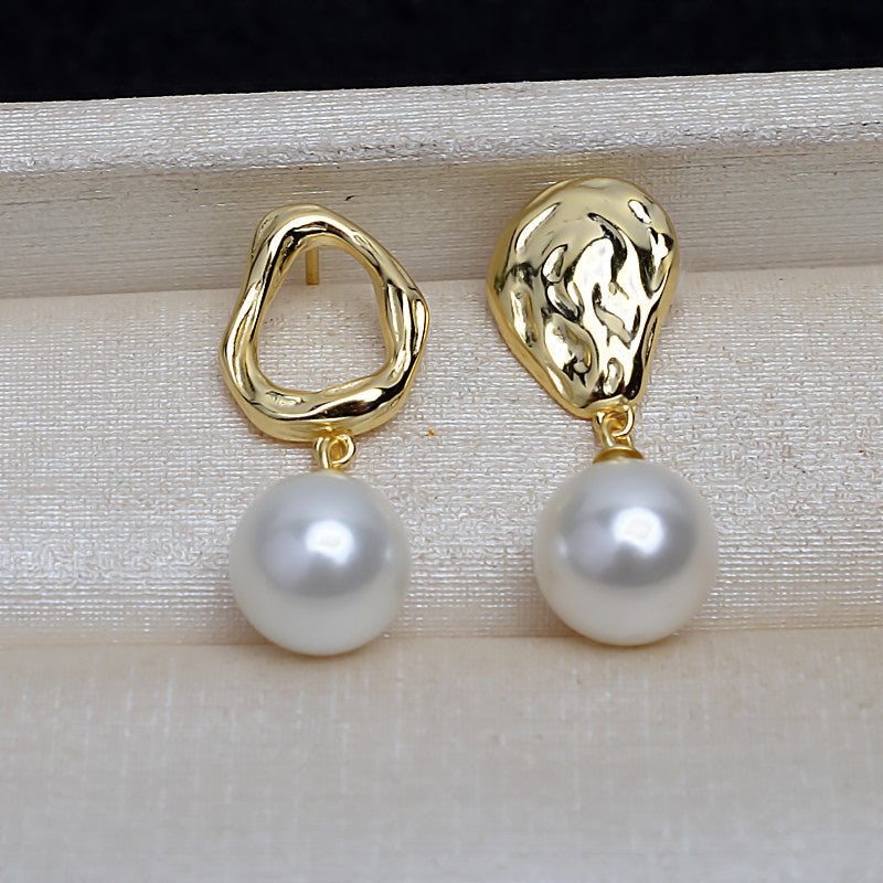 S925 sterling silver earring baroque setting (B3)