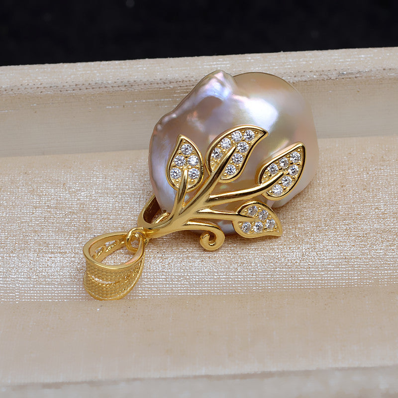 S925 sterling silver pendant baroque setting for legendary pearls (B23)