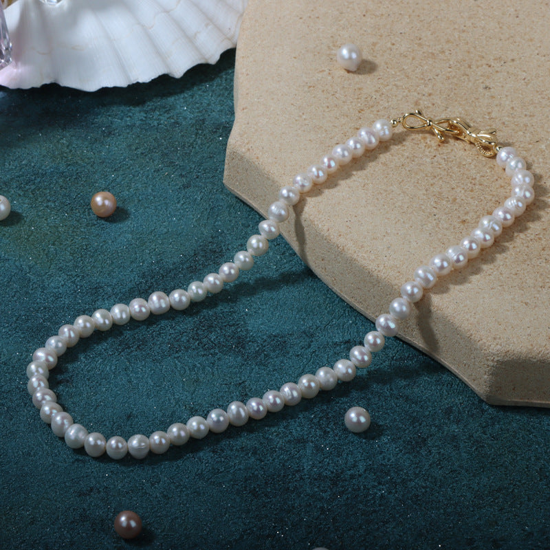 (N038)Flower Pearl Necklace