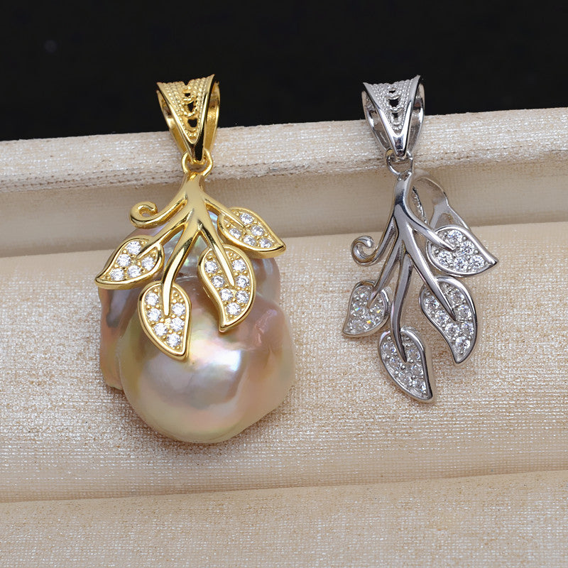 S925 sterling silver pendant baroque setting for legendary pearls (B23)