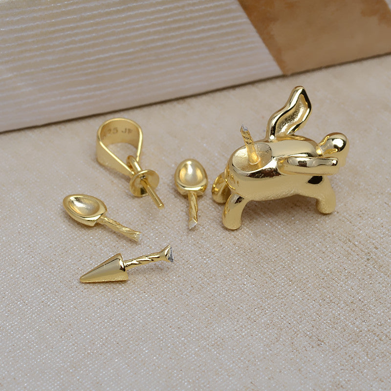 S925 sterling silver unicorn pendant setting (P41)