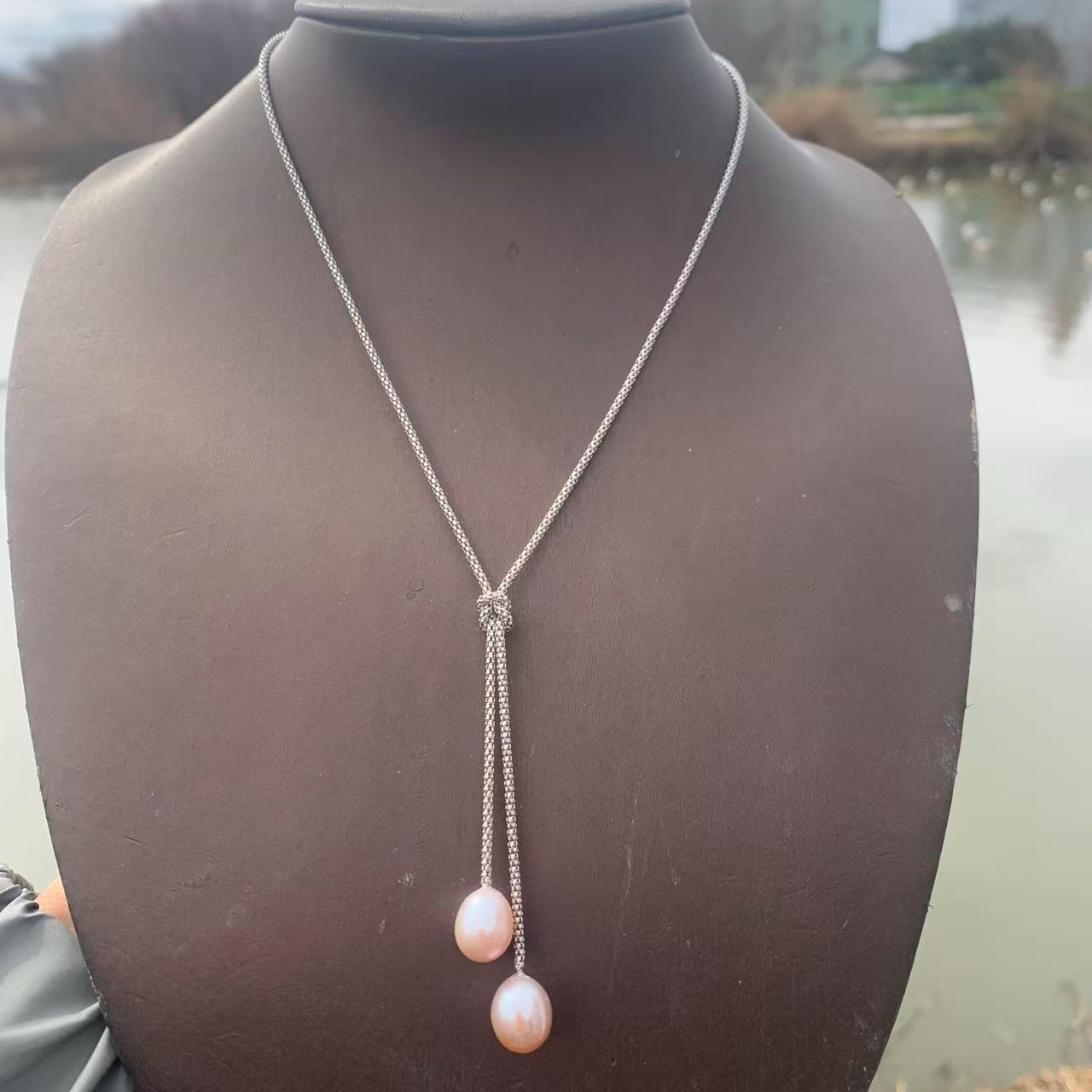 Teardrop Pendant necklace-S925