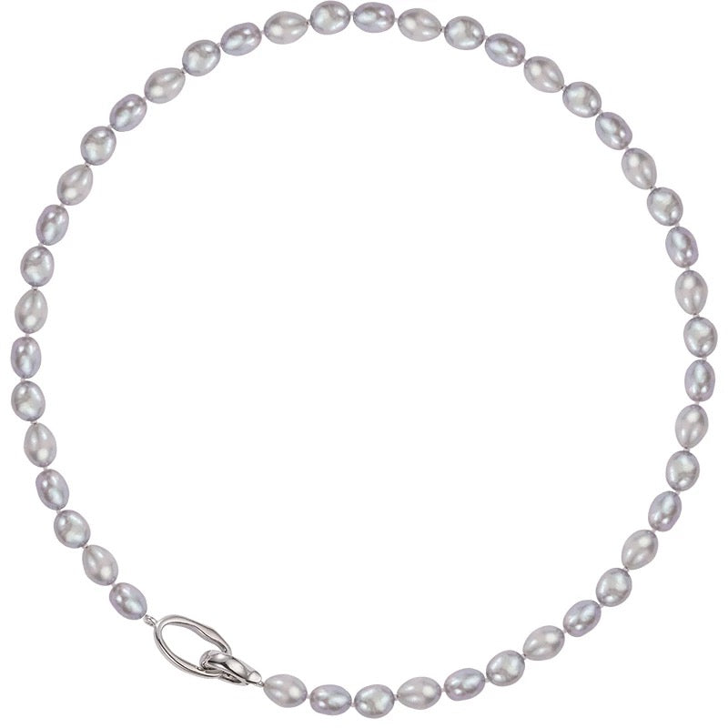 (N053) Gray pearl necklace