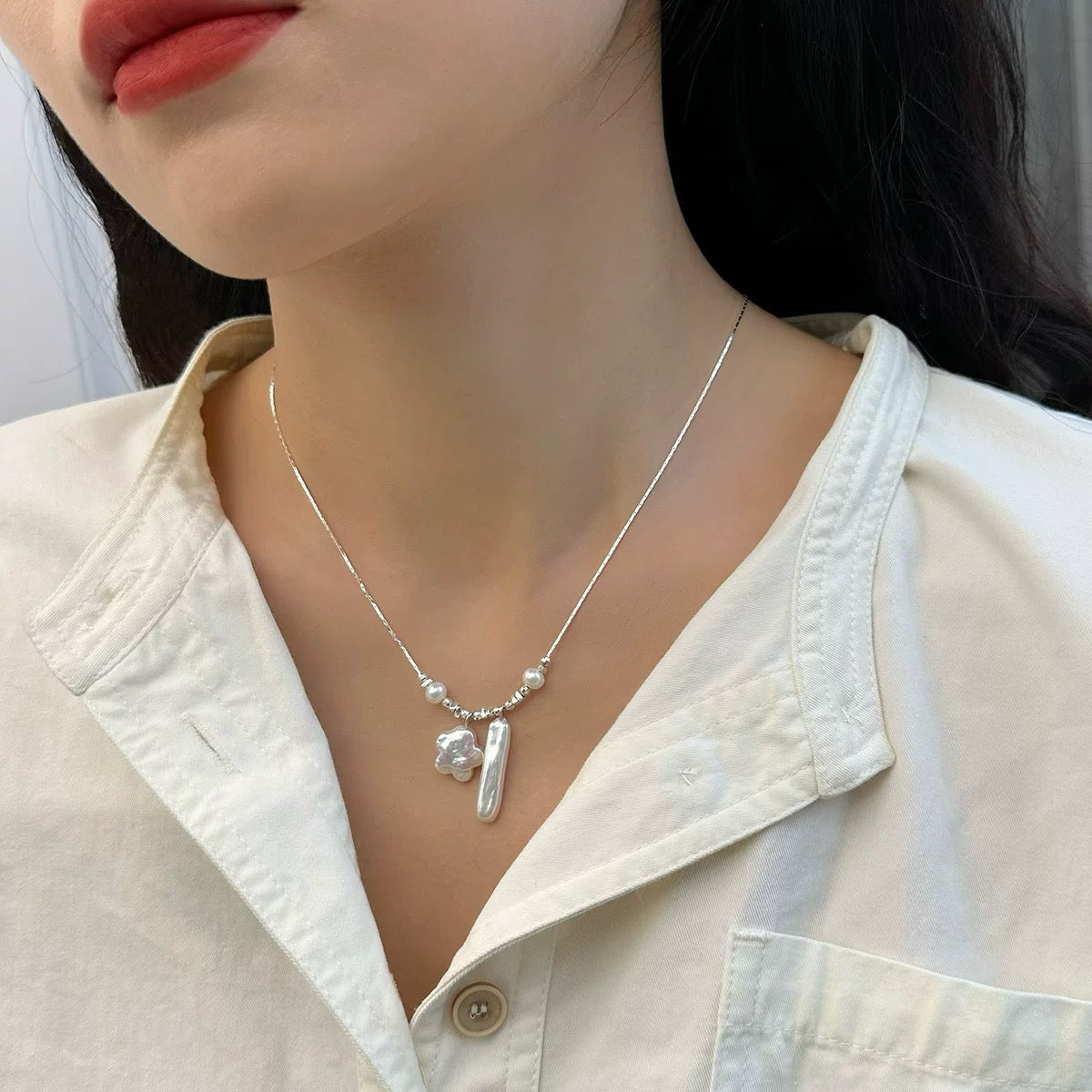 Star and silver bar pendant