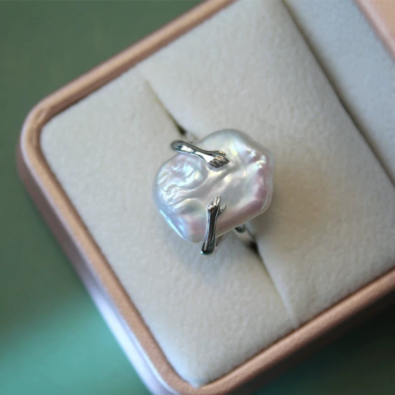 Hug ring/freshwater pearl ring/S925