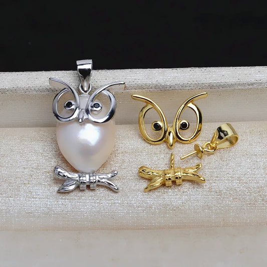 Owl pearl Pendant/Custom Pearl Pendant/S925