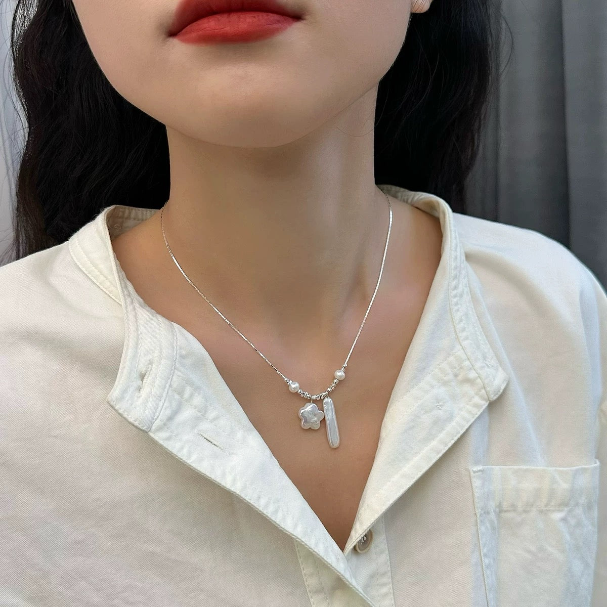 Star and silver bar pendant