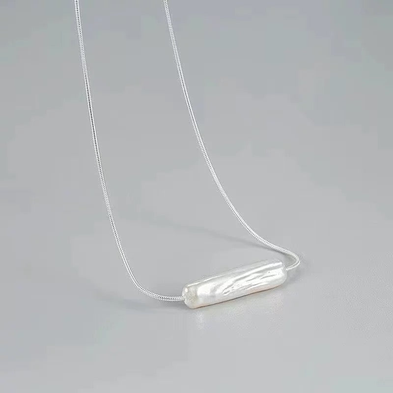 (P007) Pearl bar necklace pendant/Adjustable Pearl Necklace