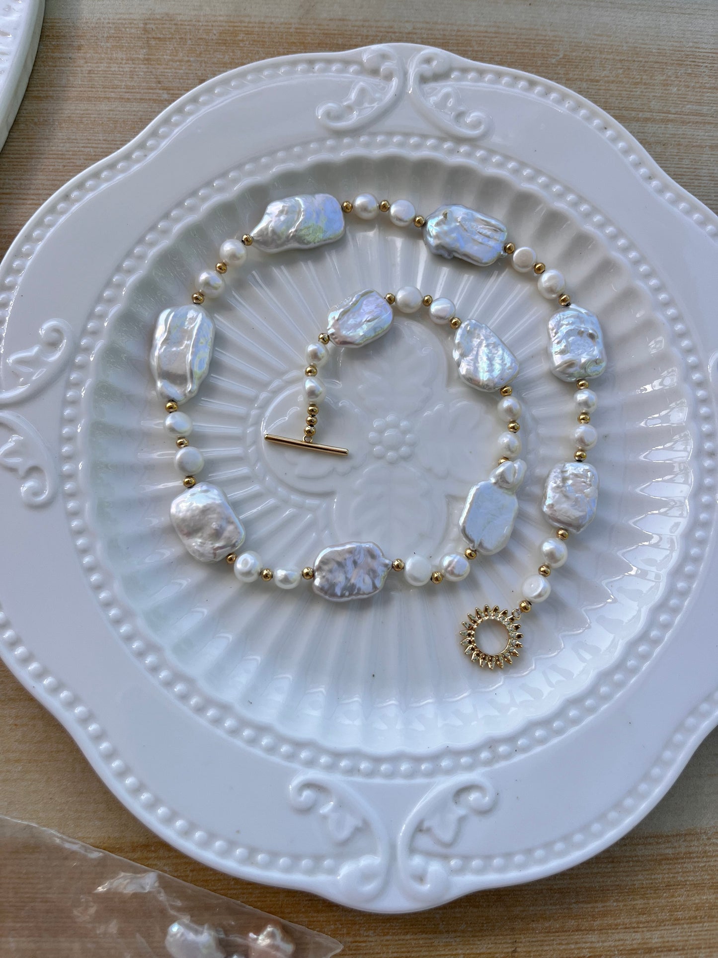 Rectangle necklace And earring for Michele