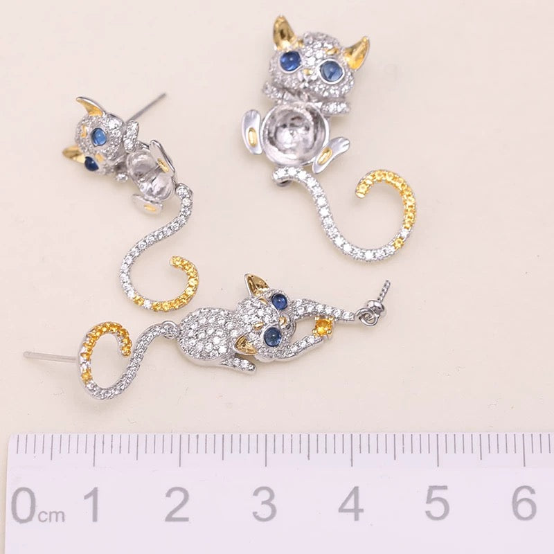 Kitten Cat Pendant and earring/S925