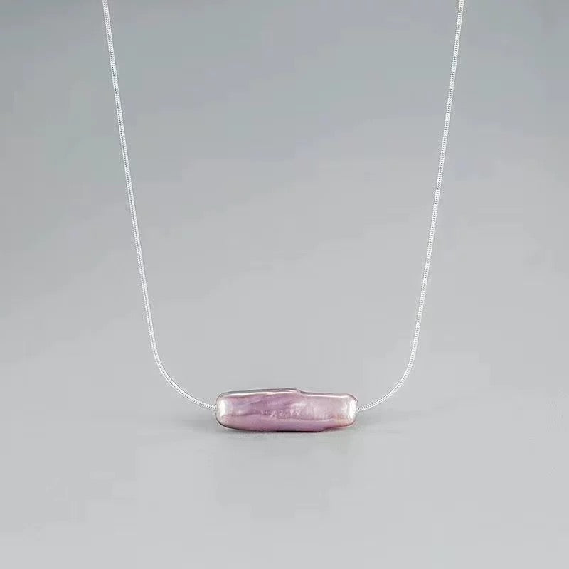 (P007) Pearl bar necklace pendant/Adjustable Pearl Necklace