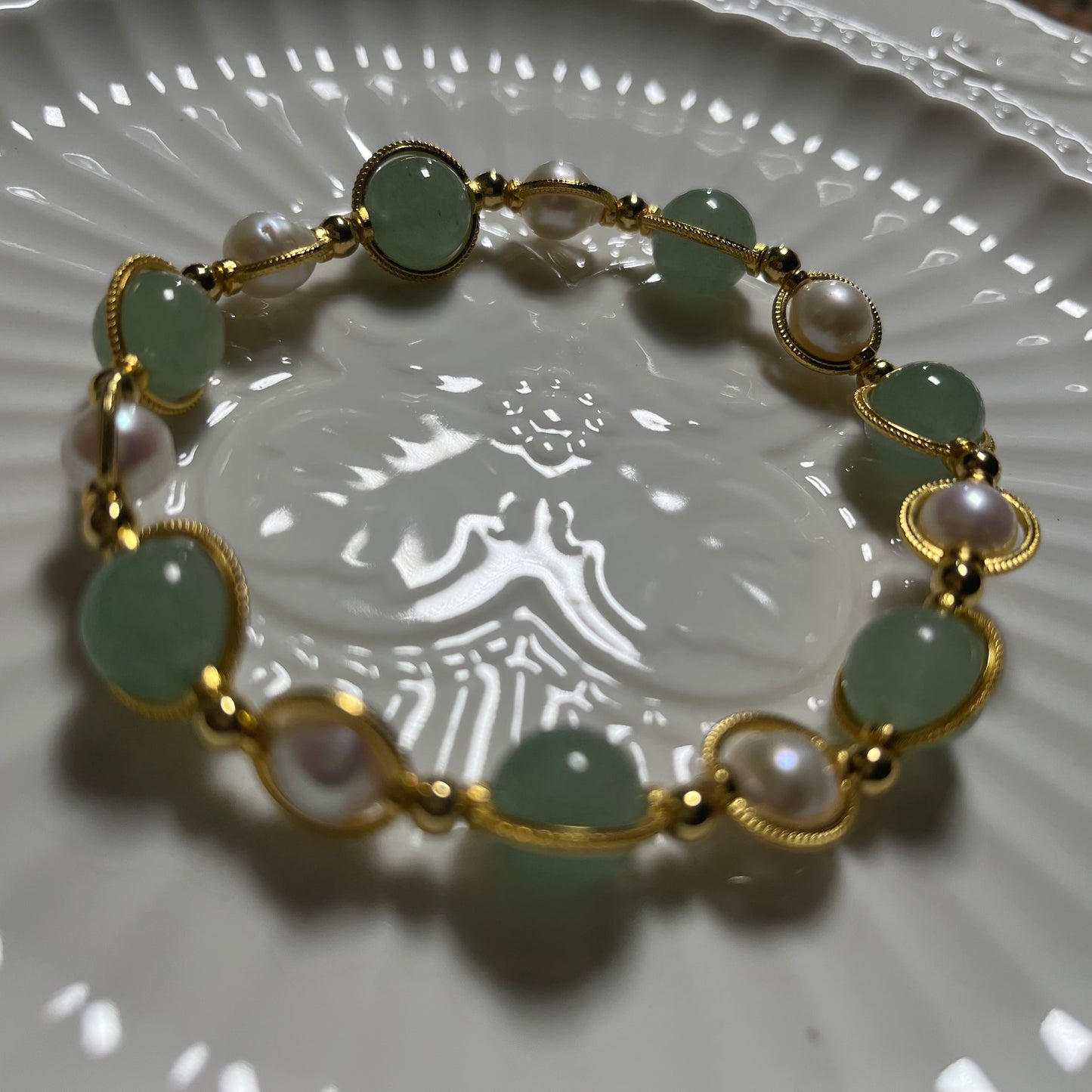 (B052) Crystal pearl bracelet