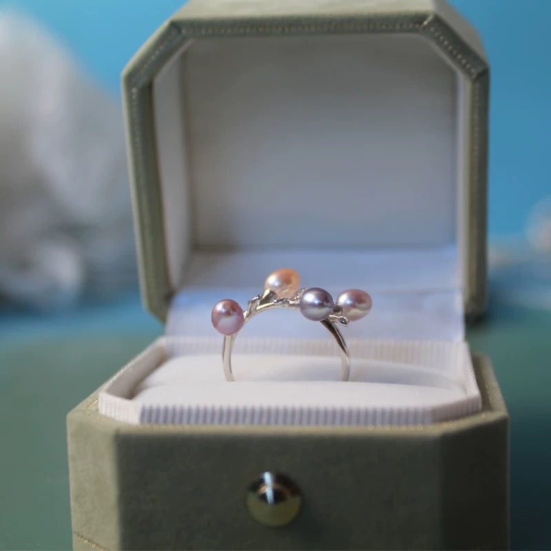 branches and leaves pearl ring/S925/ (R101)