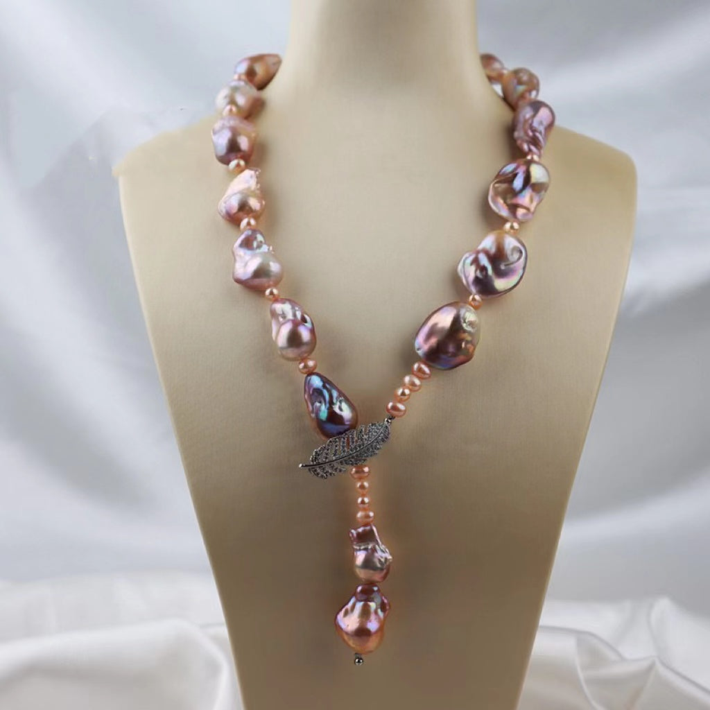 (J040)   Legendary Baroque pearl--necklace & bracelet & Ring