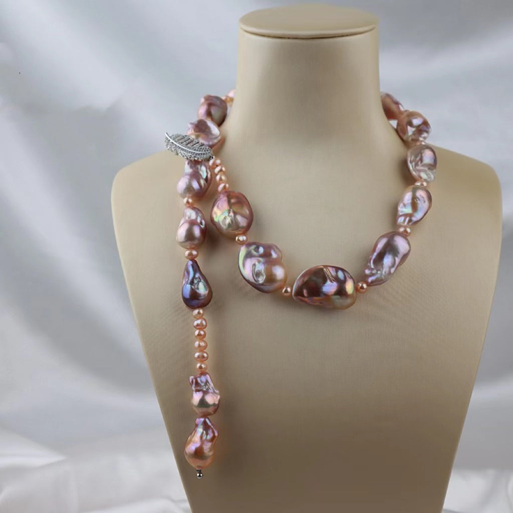 (J040)   Legendary Baroque pearl--necklace & bracelet & Ring