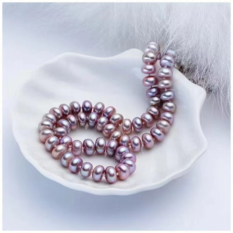 (J061)   button-shaped pearl set--necklace & bracelet & Earring