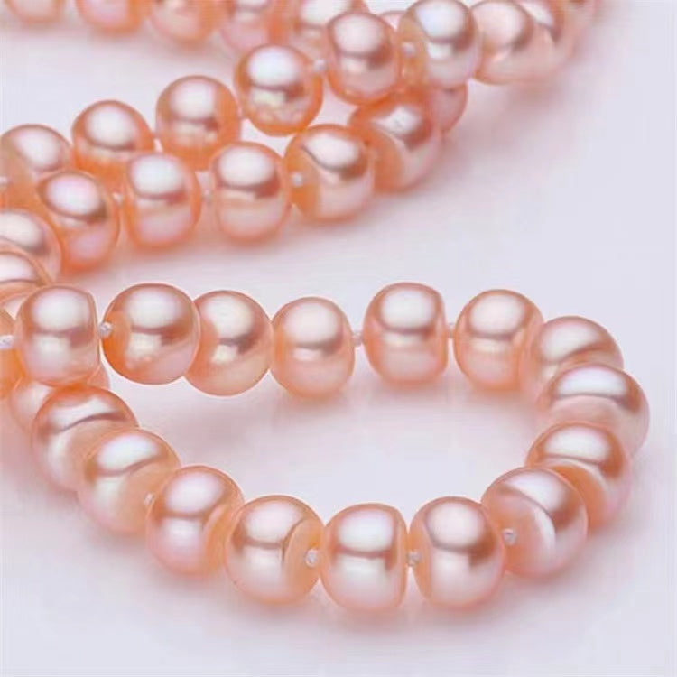(J061)   button-shaped pearl set--necklace & bracelet & Earring
