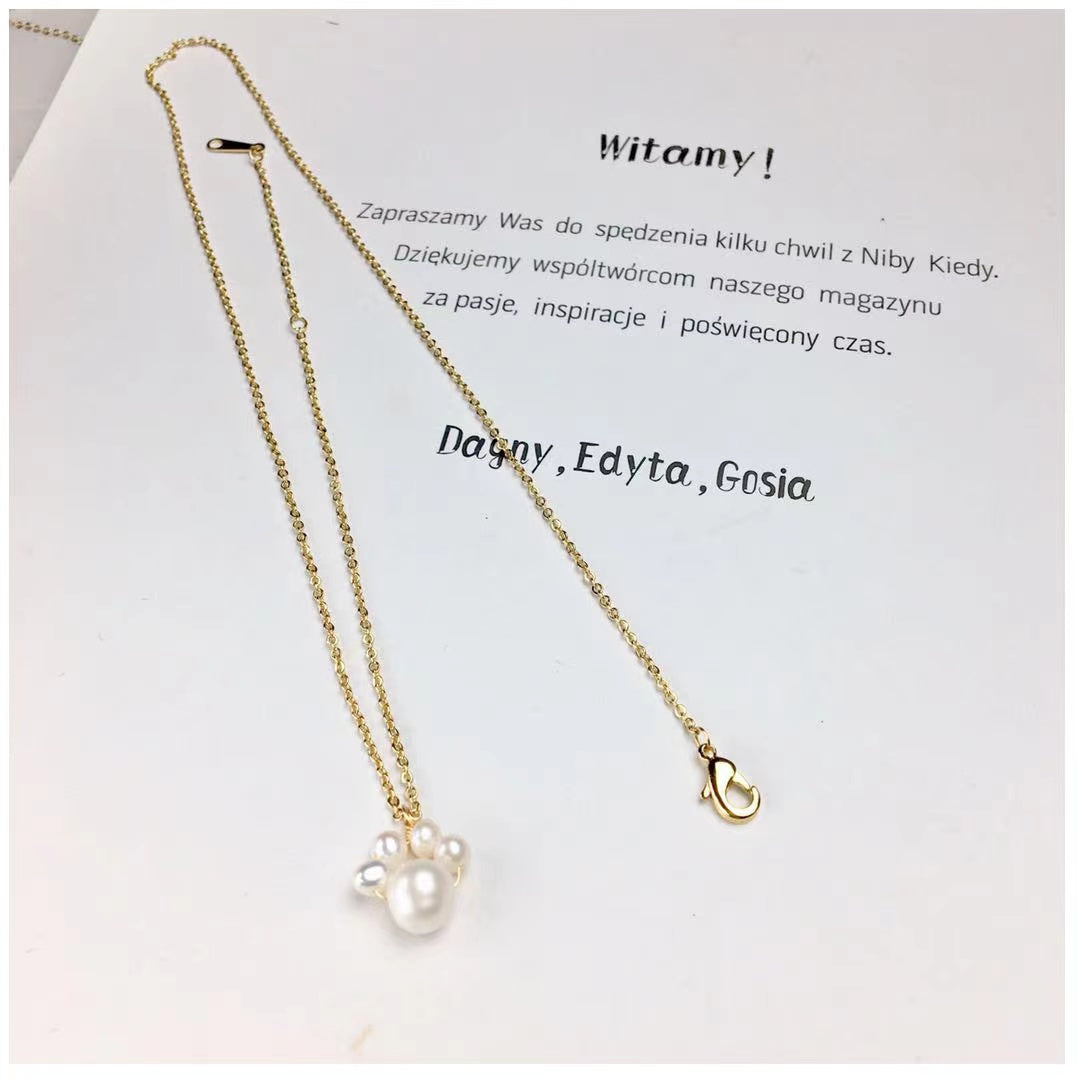 (J059)   Cat's paw set-Pendant & bracelet & Earring