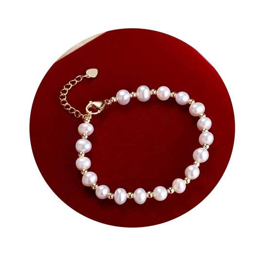 (B009) White  pearl bracelet