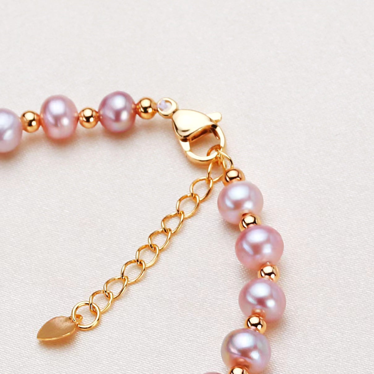 (B020) Purple pearl flower bracelet