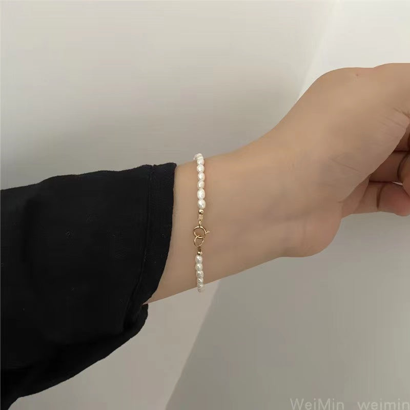 (B007) White full pearl bracelet