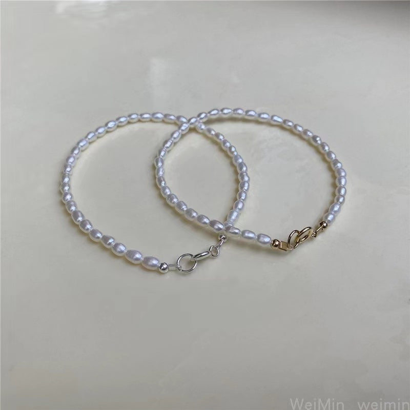 (B007) White full pearl bracelet