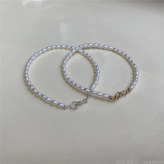 (B007) White full pearl bracelet