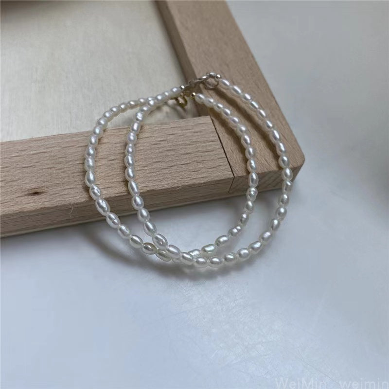 (B007) White full pearl bracelet