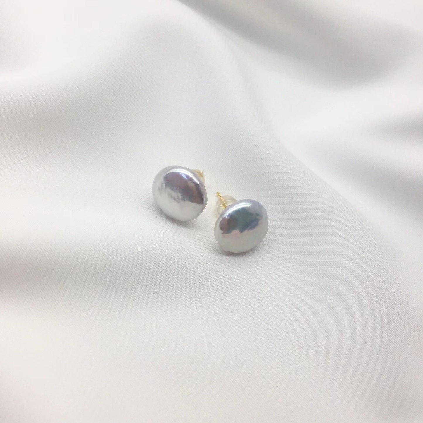 (J062)   Button baroque pearl set--necklace & bracelet & stud