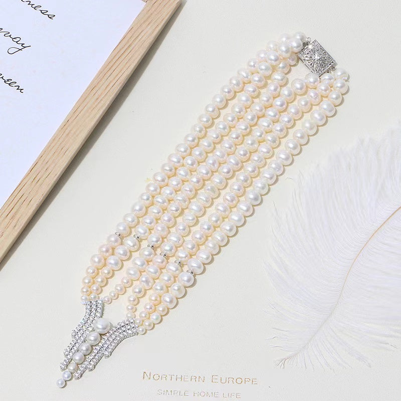 (N115)Three layer pearl necklace