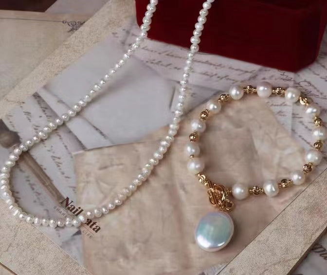 (N083)pearl necklace /bracelet