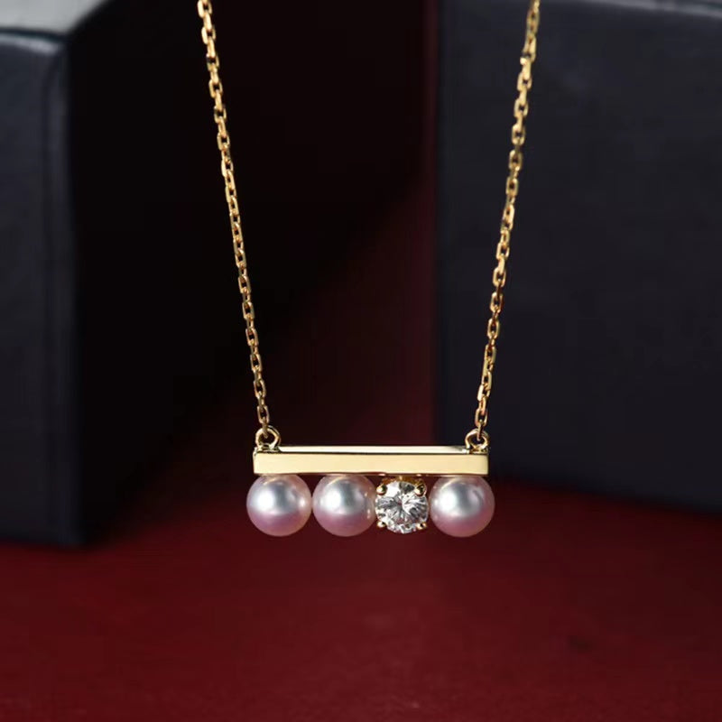 (P031) three pearls pendant