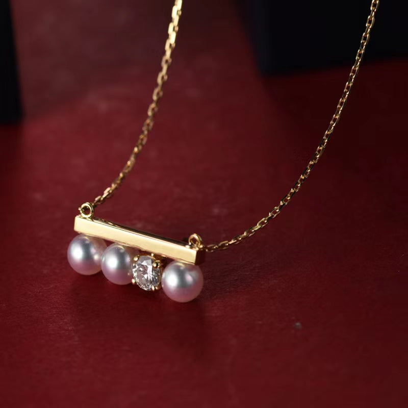 (P031) three pearls pendant