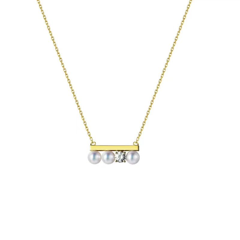 (P031) three pearls pendant