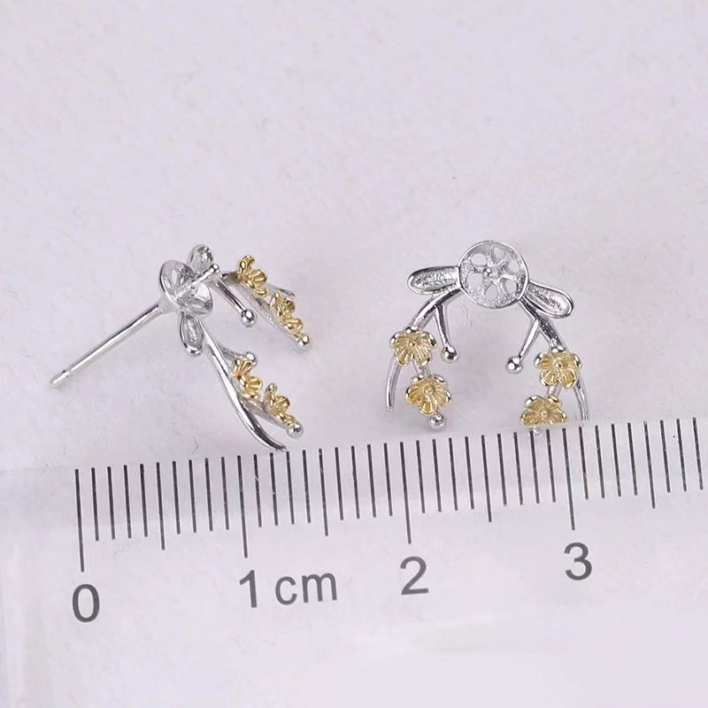 (S016)  S925 sterling silver deer set setting