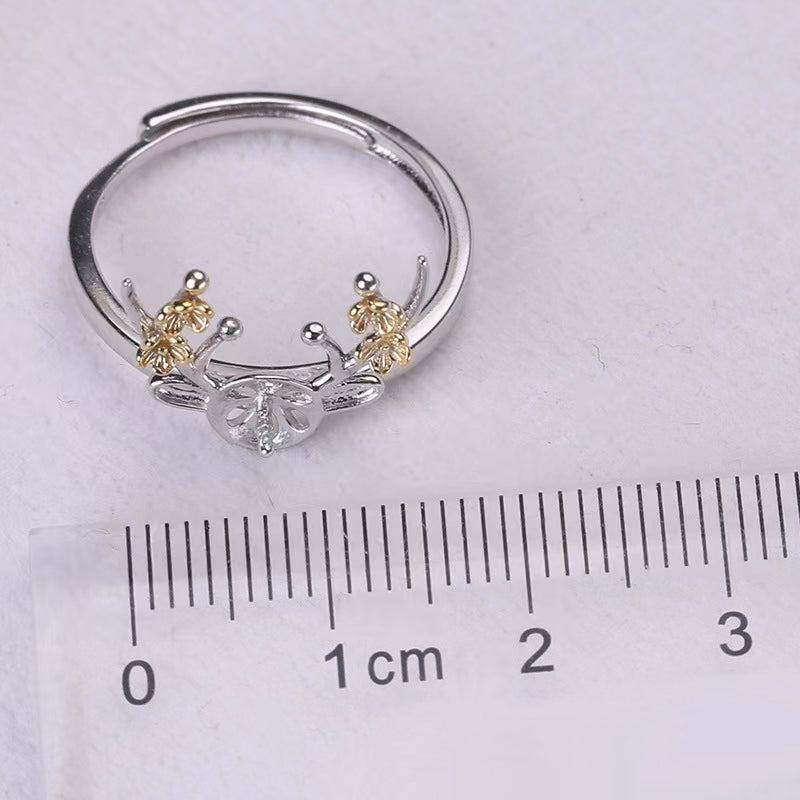 (S016)  S925 sterling silver deer set setting