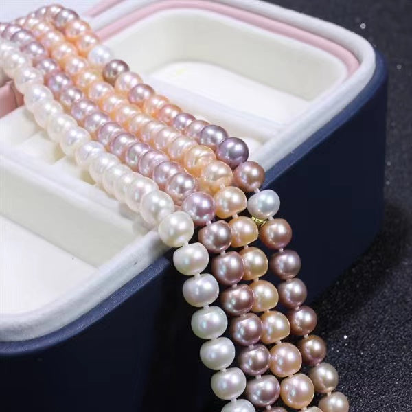 (N048)Full Pearl Necklace with Sterling Silver 925 Clip