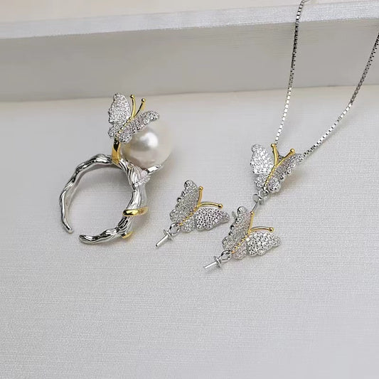 (S004)  S925 sterling silver set setting