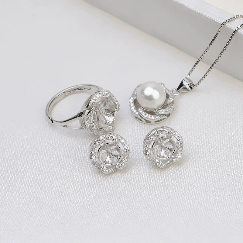 (S008)  S925 sterling silver set setting