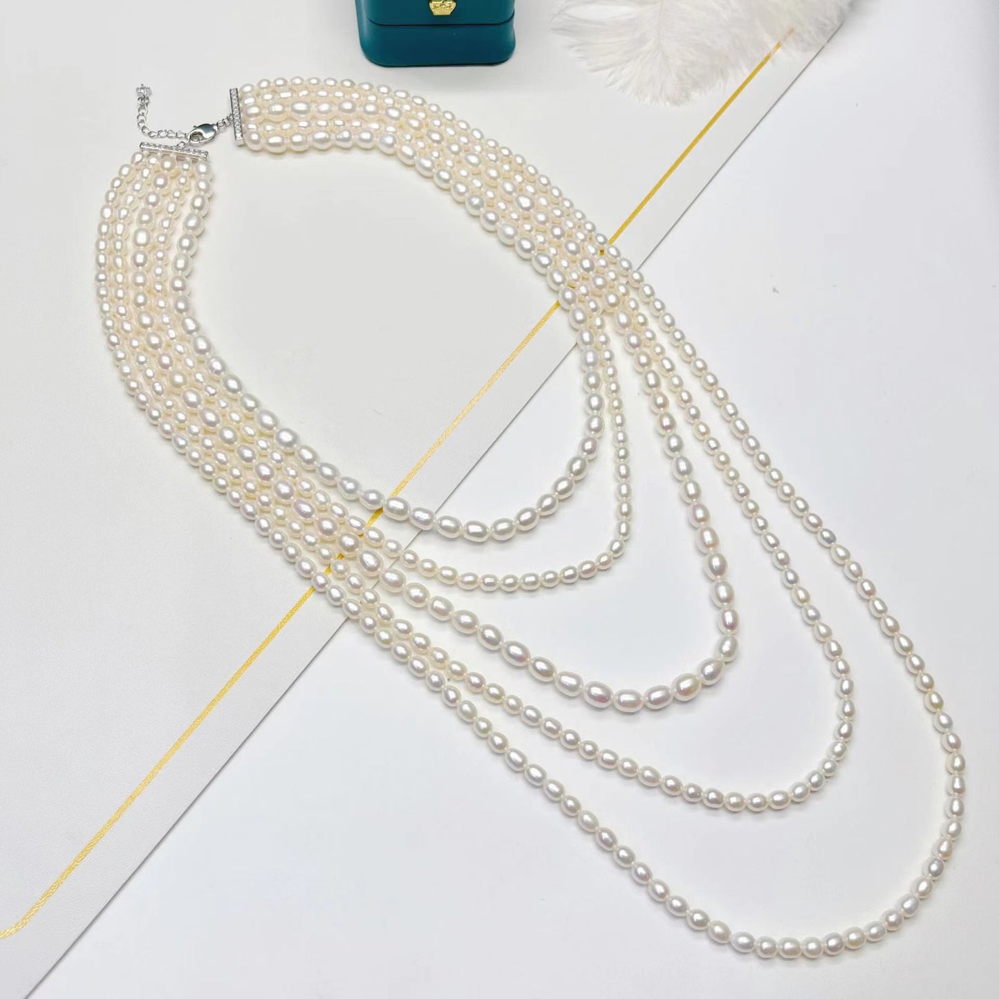 (N081)Pearl Long Necklace