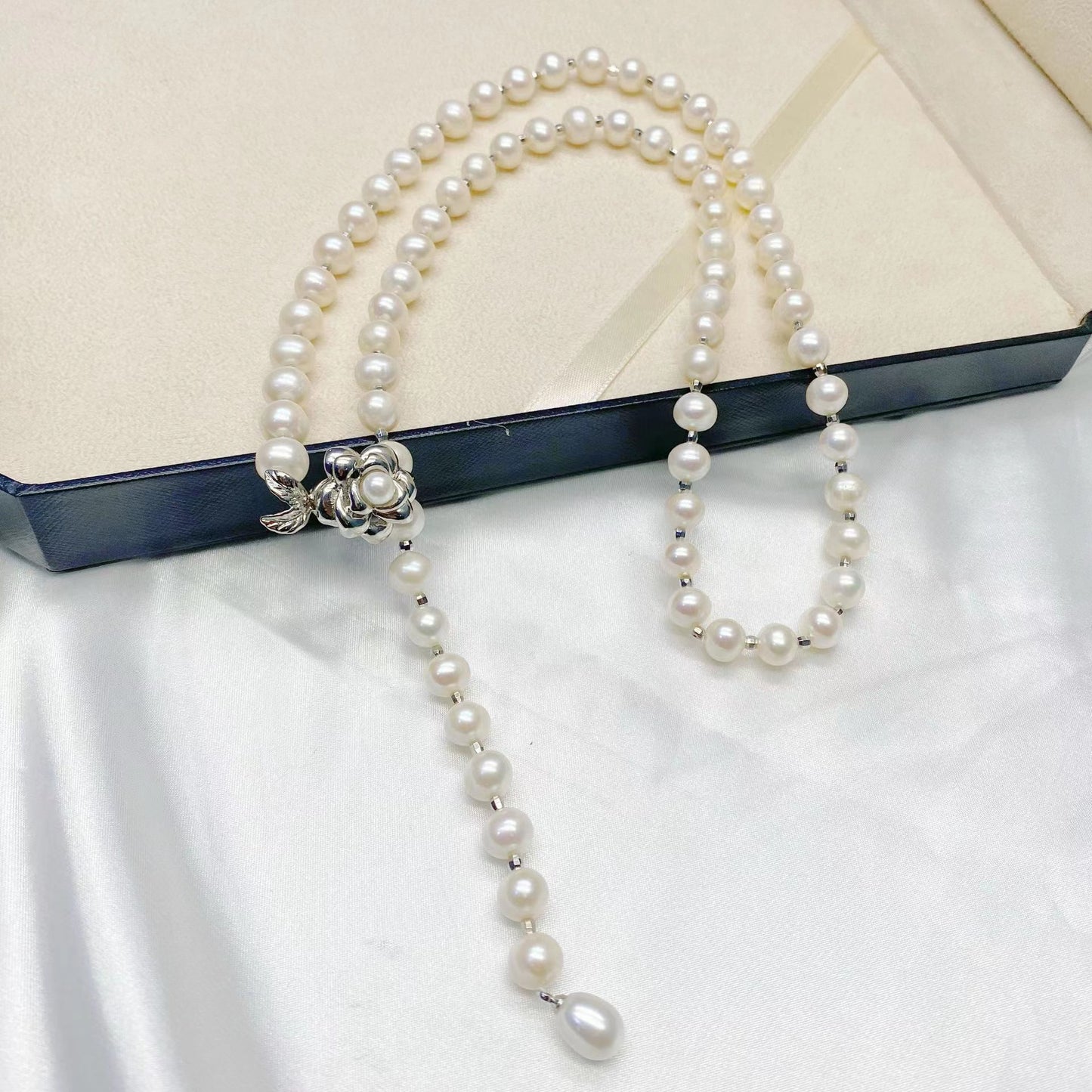 (N079)Pearl long necklace