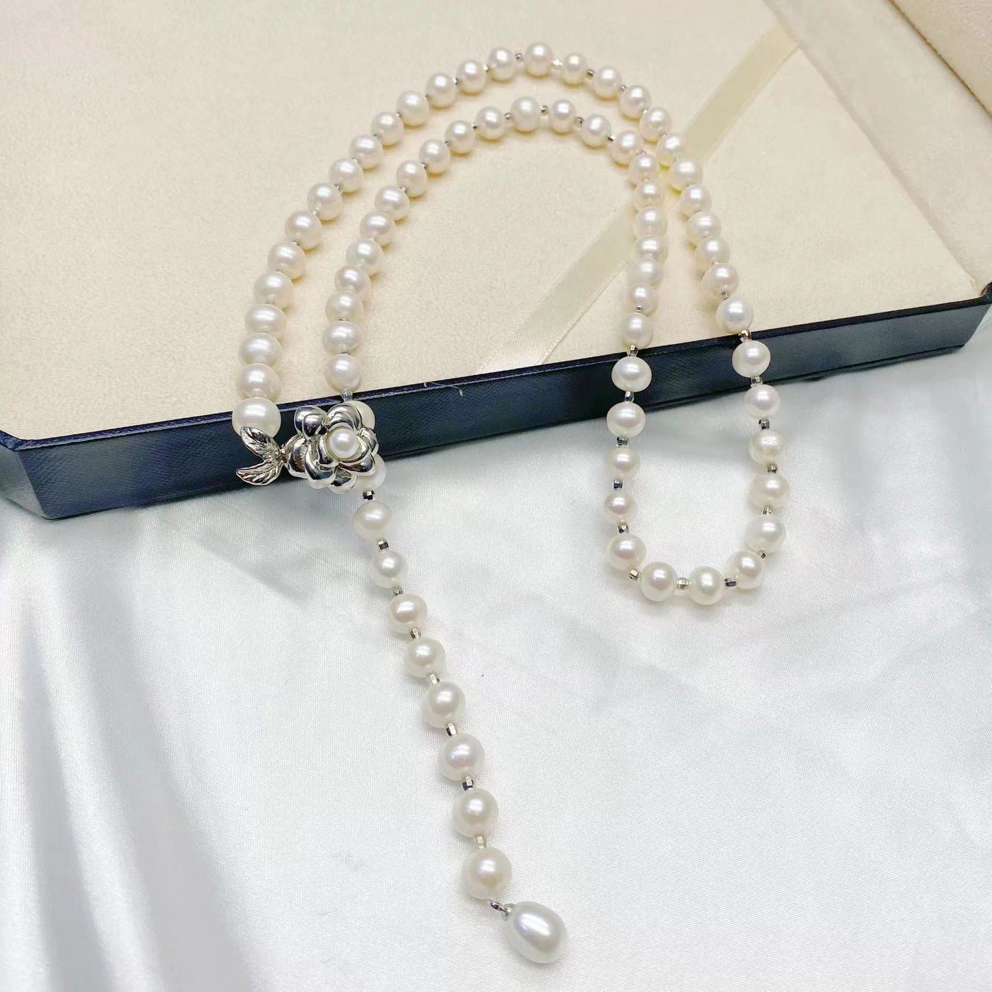 (N079)Pearl long necklace