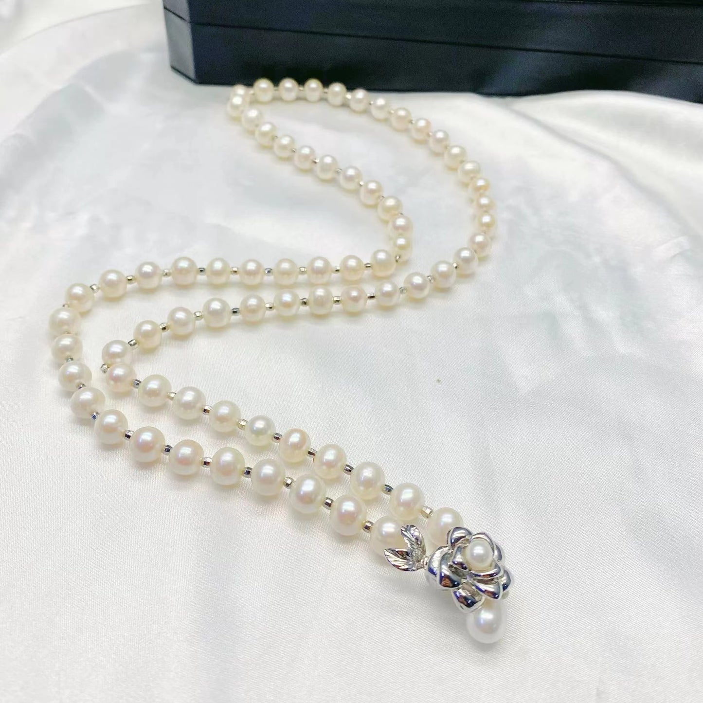 (N079)Pearl long necklace