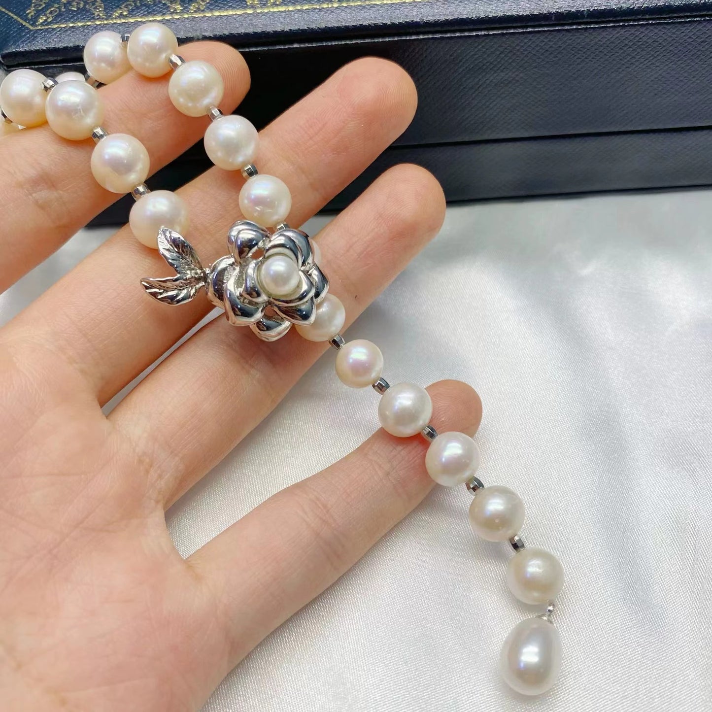 (N079)Pearl long necklace