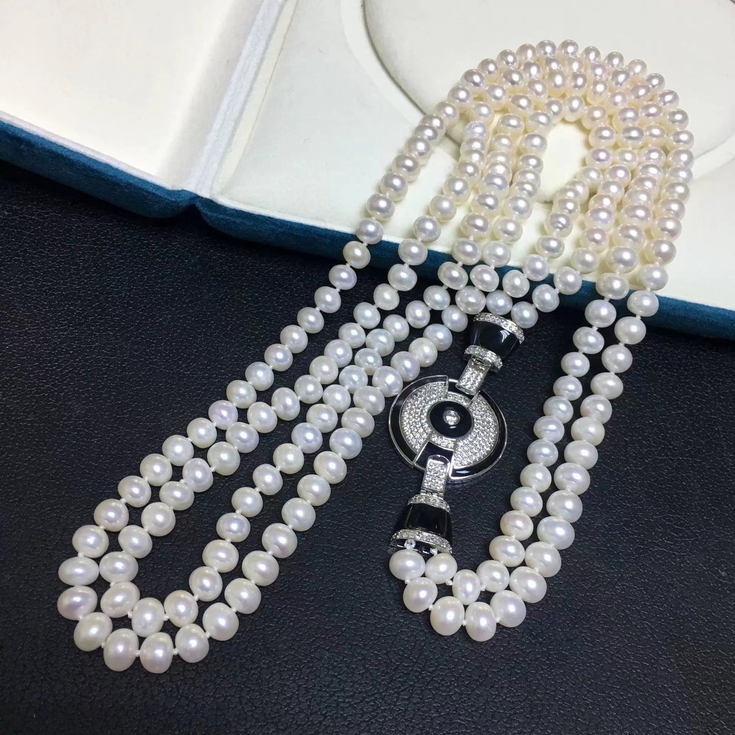 (N080)Pearl Long Necklace